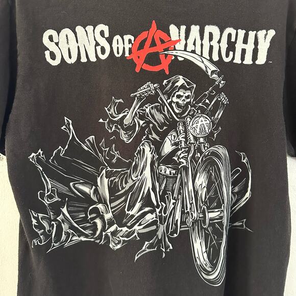 Sons of Anarchy Road Gear Short Sleeve Shirt Black Size Medium SOA - Picture 3 of 6